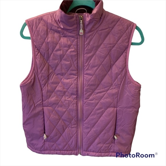L.L.Bean lavender and Martin quilted puffy vest zip up - Picture 1 of 6